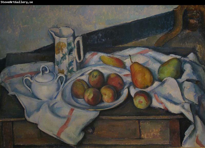 Paul Cezanne Peaches and Pears By Paul Cezanne